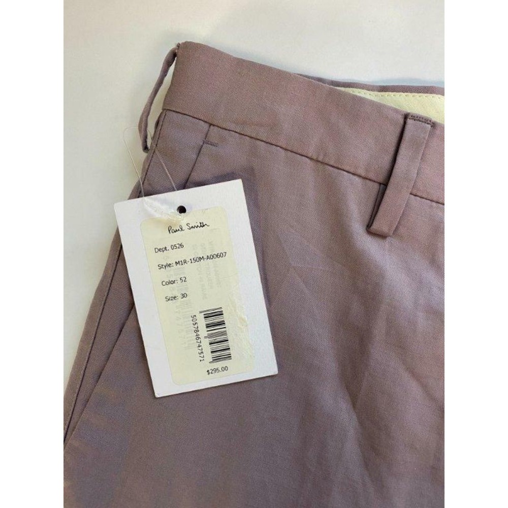 NWT Men Paul Smith Chino Slim Fit Pants Lilac Size 30 Cotton $295 - Picture 4 of 5